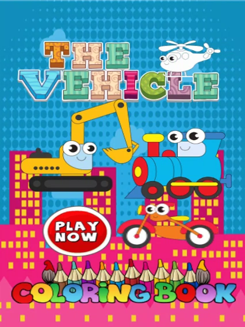 Vehicle coloring book free crayon game for toddler iPad 应用截图