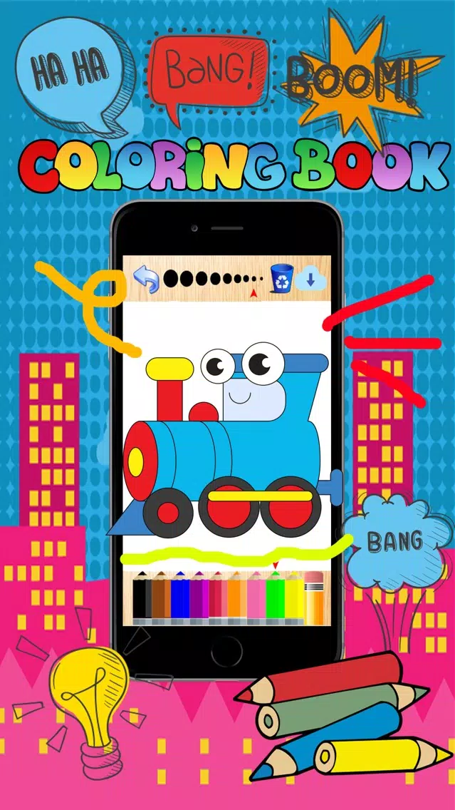 Vehicle coloring book free crayon game for toddler应用截图