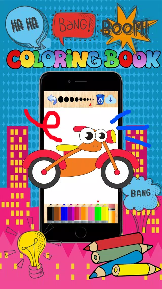 Vehicle coloring book free crayon game for toddler应用截图