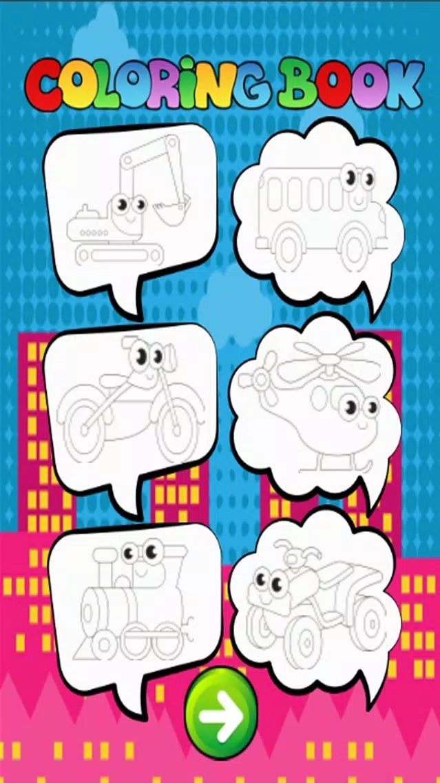 Vehicle coloring book free crayon game for toddler应用截图