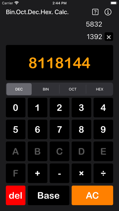 Bin Oct Dec Hex Calculator Screenshots