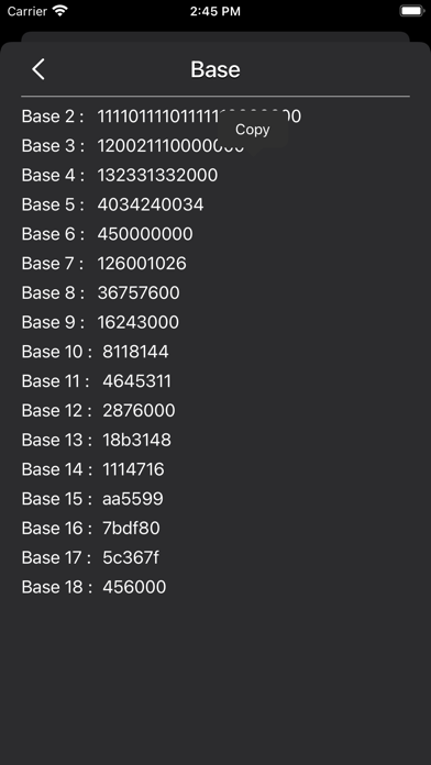 Bin Oct Dec Hex Calculator Screenshots