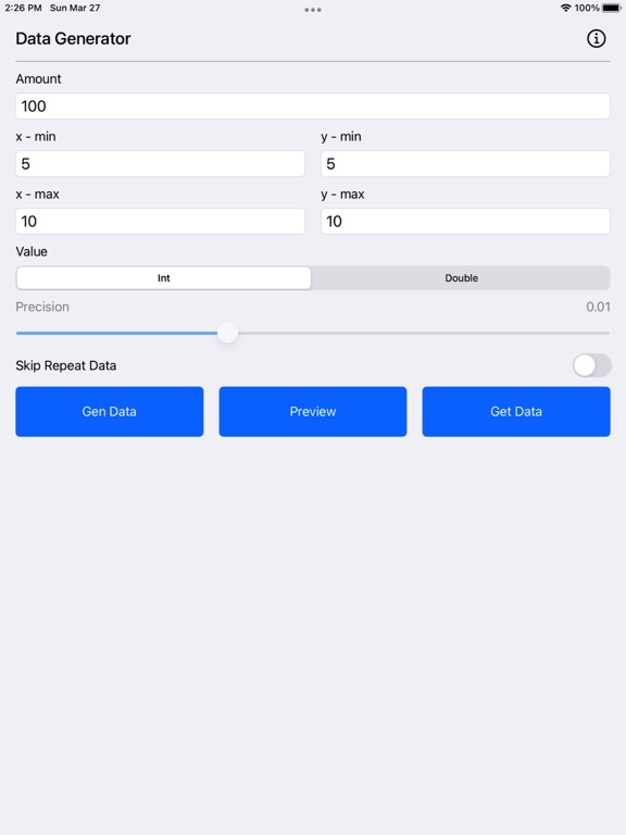 Data Generator Plus iPad Screenshots