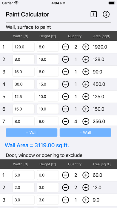 Paint Calculator Plus Screenshots