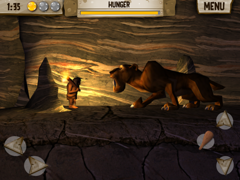 ภาพหน้าจอของ Hungry Dude - Free Game - Let's go back to the prehistoric age, and look how the caveman survive iPad