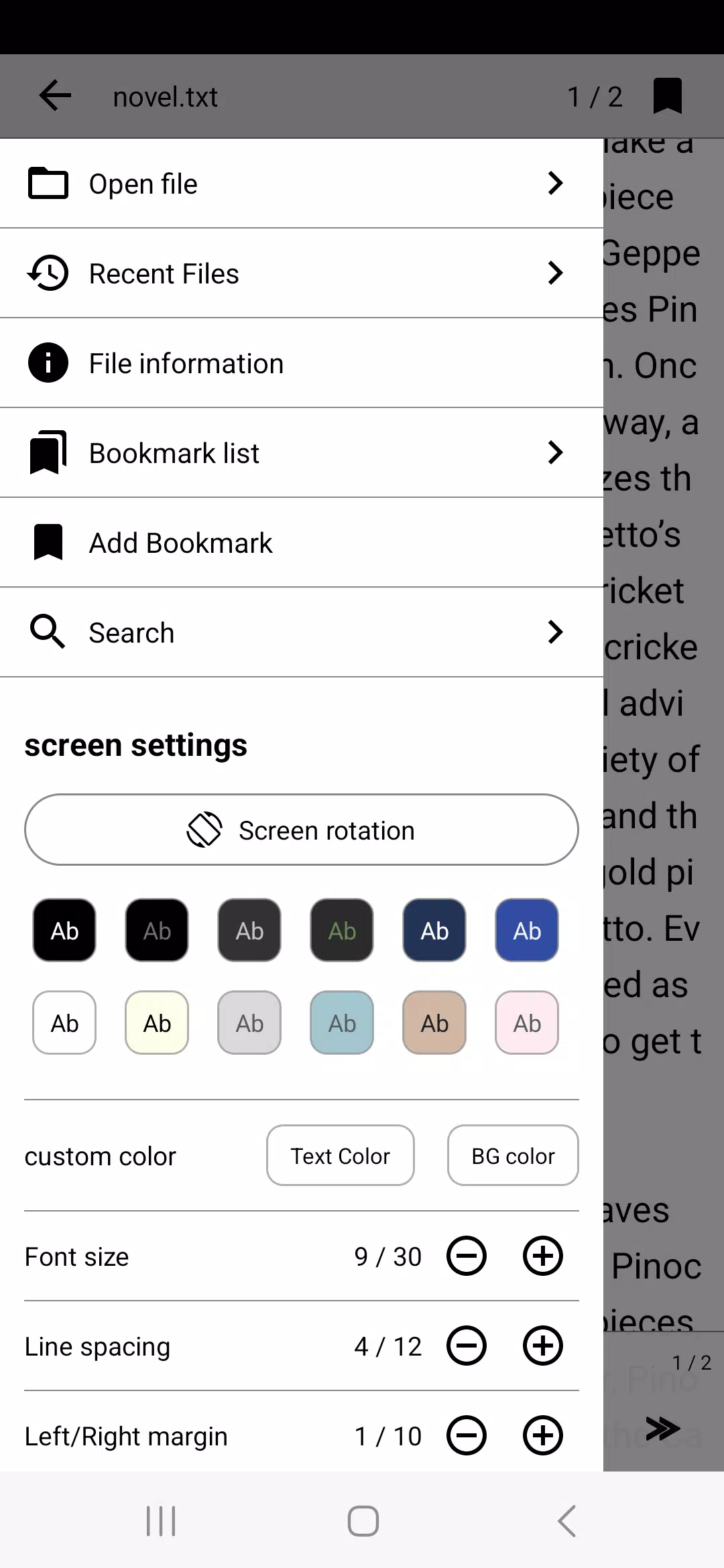 Readbook - Text Viewer Screenshots