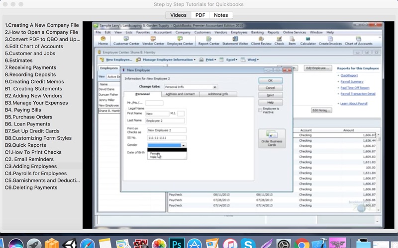 Step by Step Tutorials for Quickbooks Screenshots