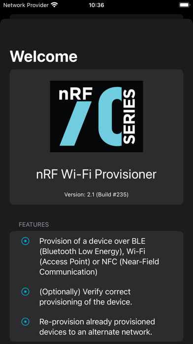 nRF Wi-Fi Provisioner Screenshots