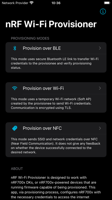 nRF Wi-Fi Provisioner Screenshots