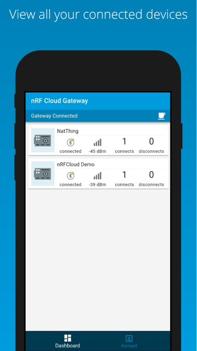 nRF Cloud Gateway Screenshots