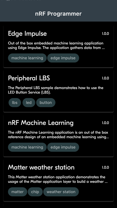 nRF Programmer for Thingy:53 Screenshots