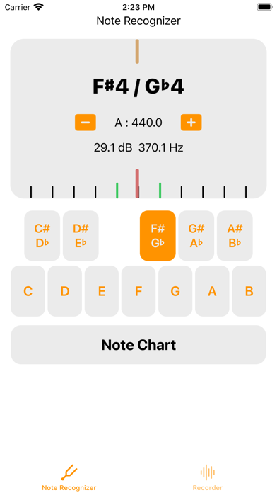 Note Recognizer - A 440 Hz Screenshots