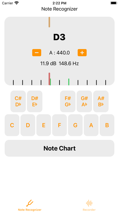 Note Recognizer - A 440 Hz Screenshots