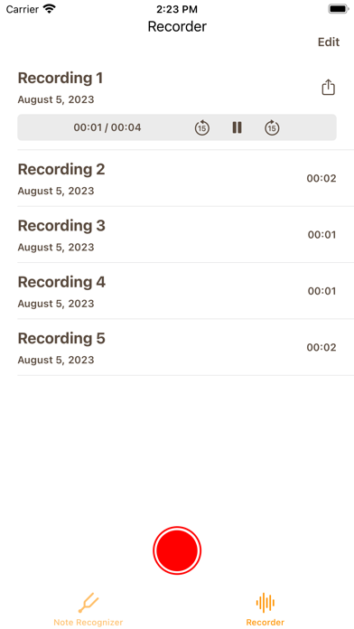 Note Recognizer - A 440 Hz Screenshots