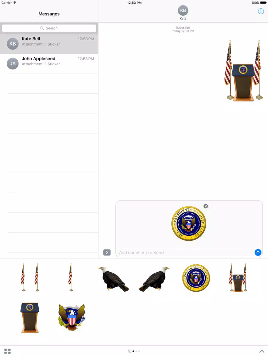 Presidential Stickers iPad Screenshots