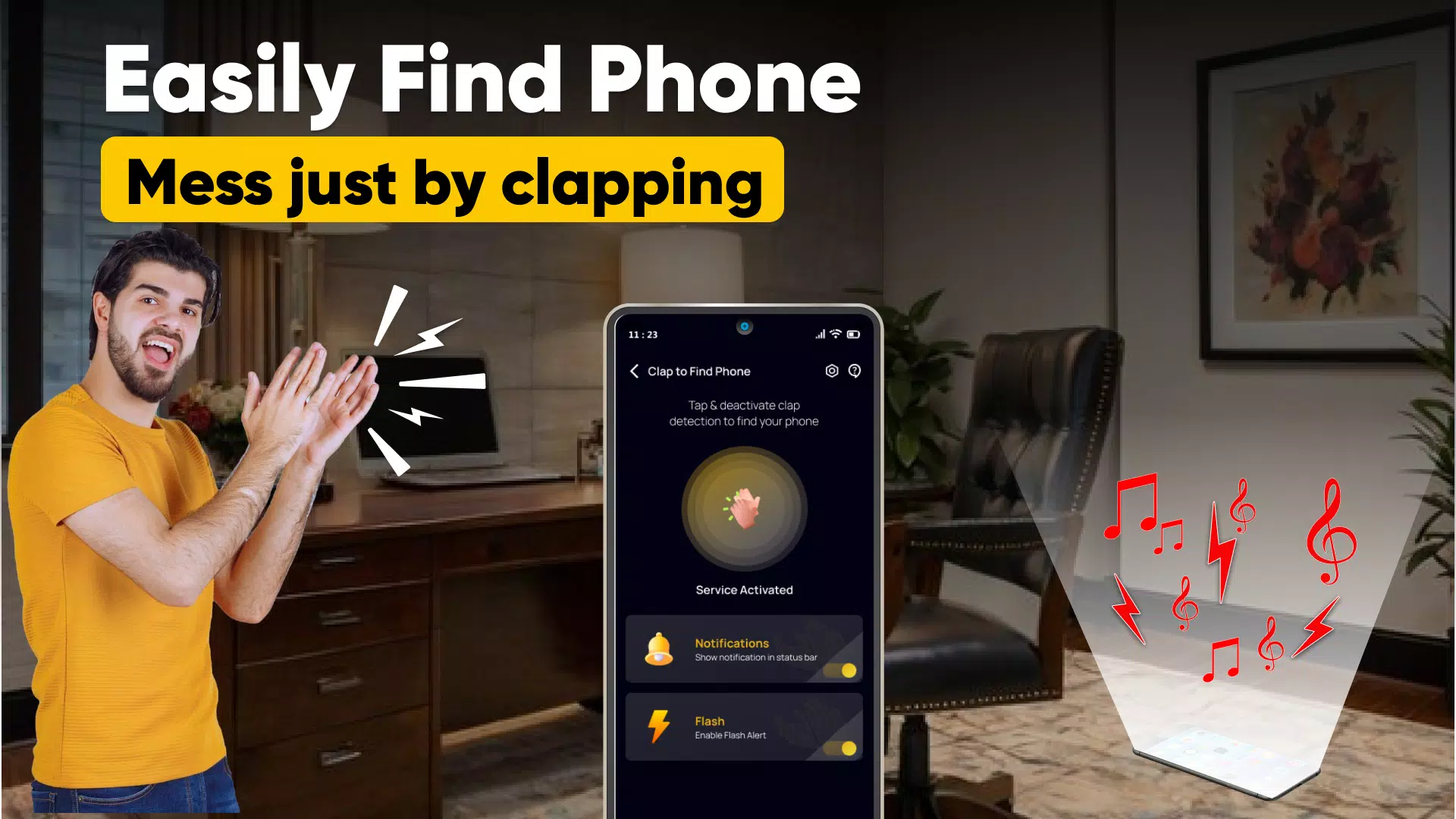 ภาพหน้าจอของ Clap To Find My Phone