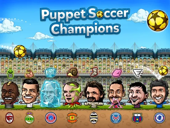Puppet Soccer Champions - Football League of the big head Marionette stars and players iPad  Screenshots