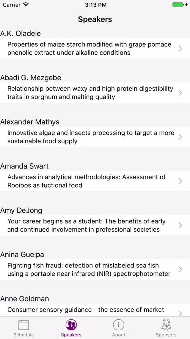 SAAFoST 2017 Congress Screenshots