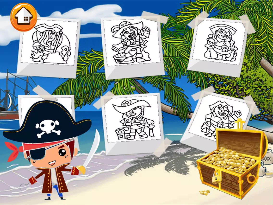 Pirate Boy Coloring Book - All In 1 Adventures & treasure coloring pages Draw, Paint And Color Games HD For Kid iPad  Screenshots