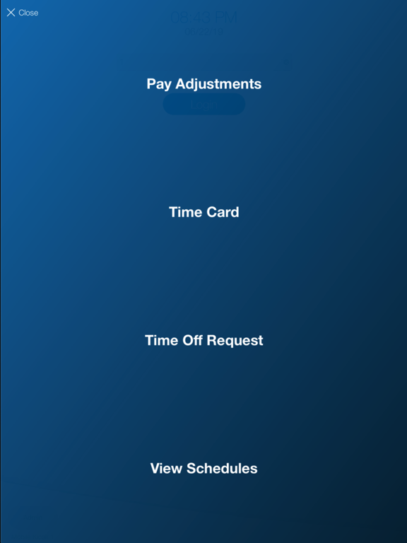 Paychex Oasis® Time Kiosk iPad Screenshots