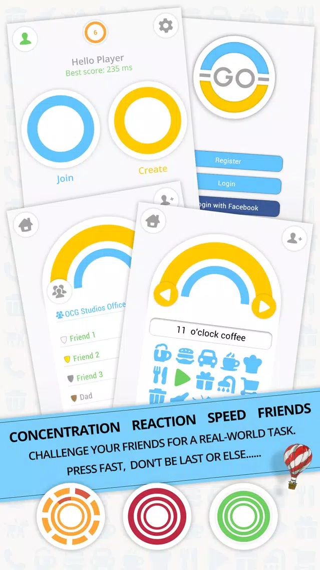 Ảnh chụp màn hình của - GO - Concentration Reaction Speed Friends -