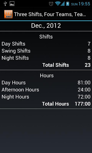 Shift Schedule + Alarm Clock Screenshots