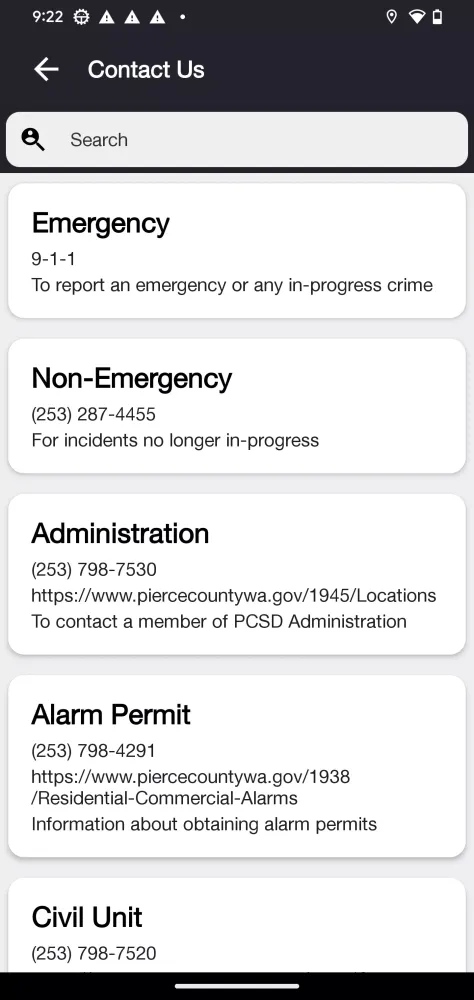 Pierce County Sheriff’s Office Screenshots