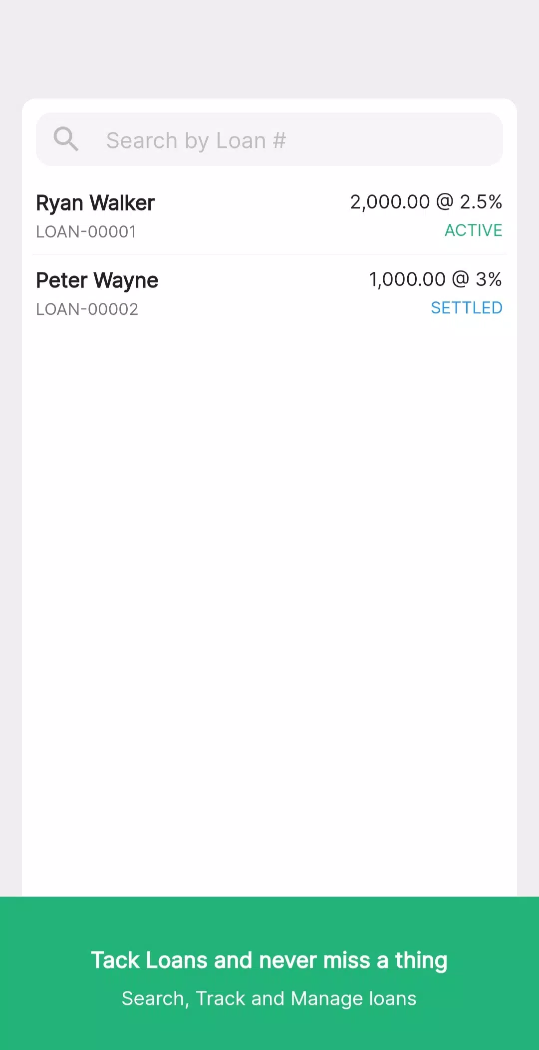 Loan Management System Screenshots