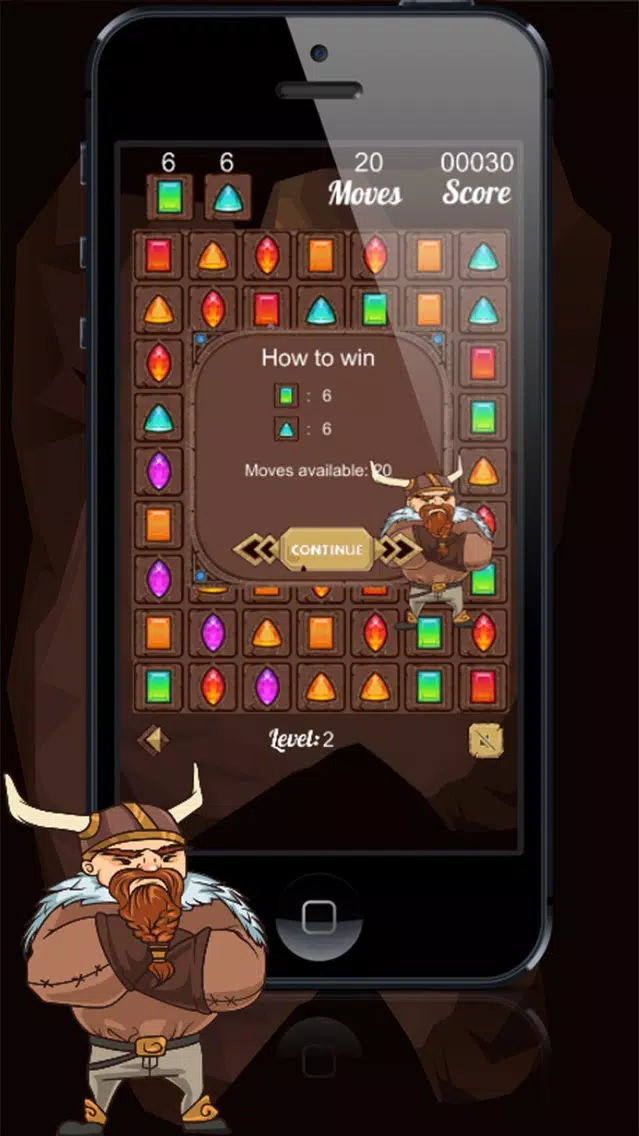 Viking Dwarf Gold - A match-3 gems adventure to Valhalla of a berserker warrior during viking age Screenshots