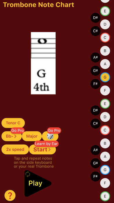 Trombone Note Chart Screenshots
