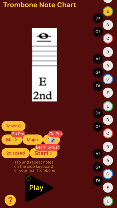 Trombone Note Chart Screenshots