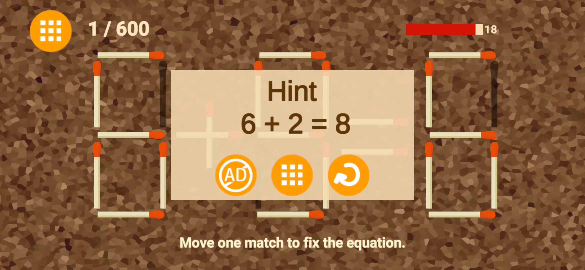 Matchstick - Math Puzzle Game स्क्रीनशॉट