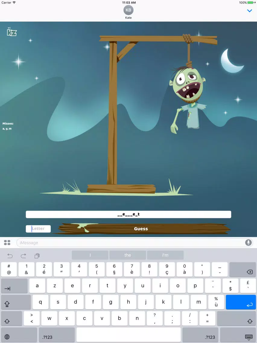 HangMan Zombie: Guessing word game for iMessage iPad Screenshots