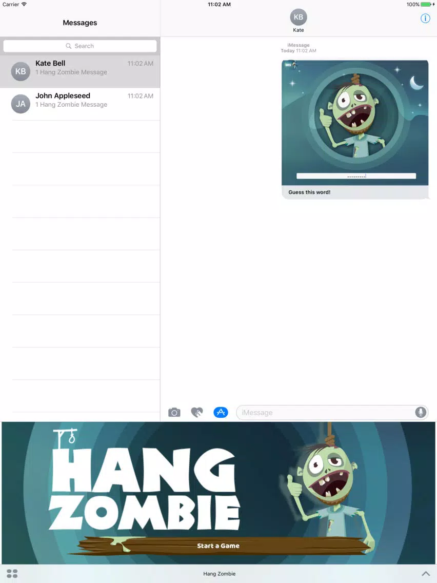 HangMan Zombie: Guessing word game for iMessage iPad Screenshots