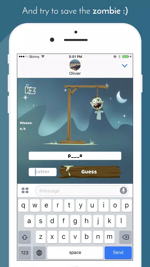 HangMan Zombie: Guessing word game for iMessage Screenshots
