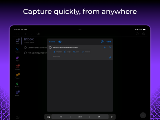 OmniFocus 4 iPad Screenshots