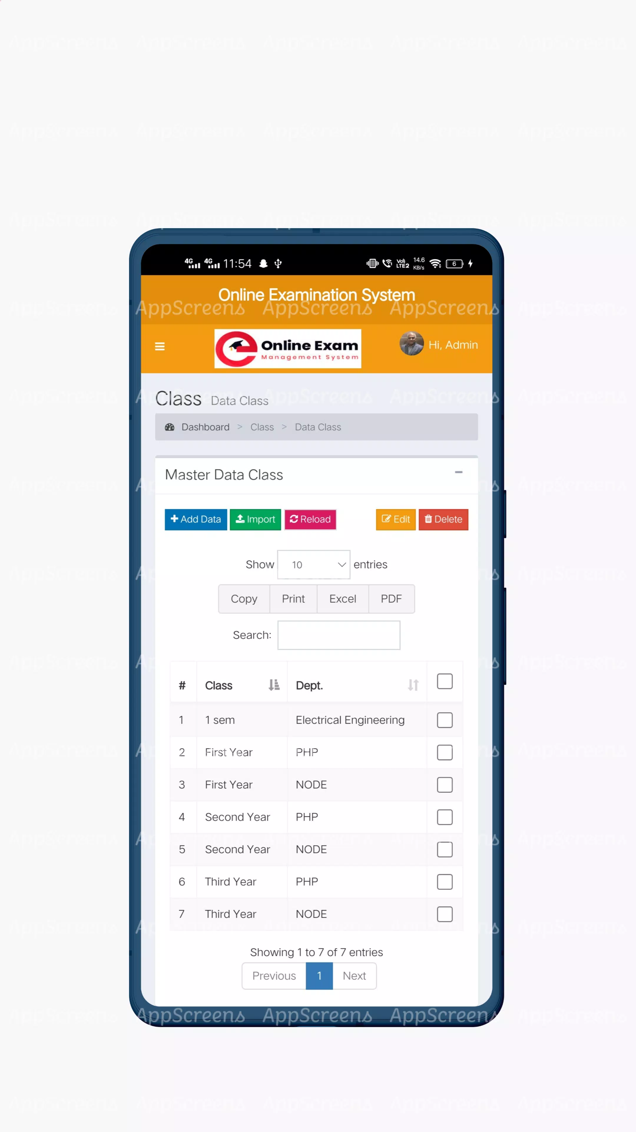 Online Examination Software Screenshots