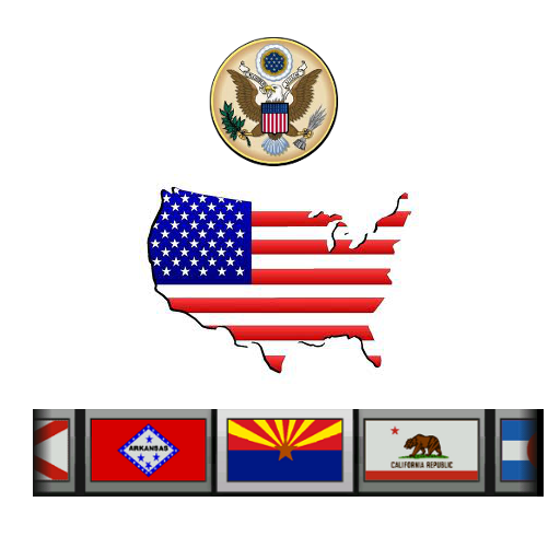 USA - States, Flags & Slogans