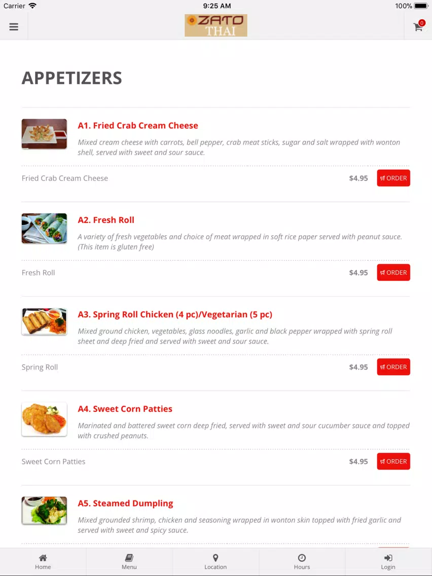 Zato Thai Restaurant iPad Screenshots