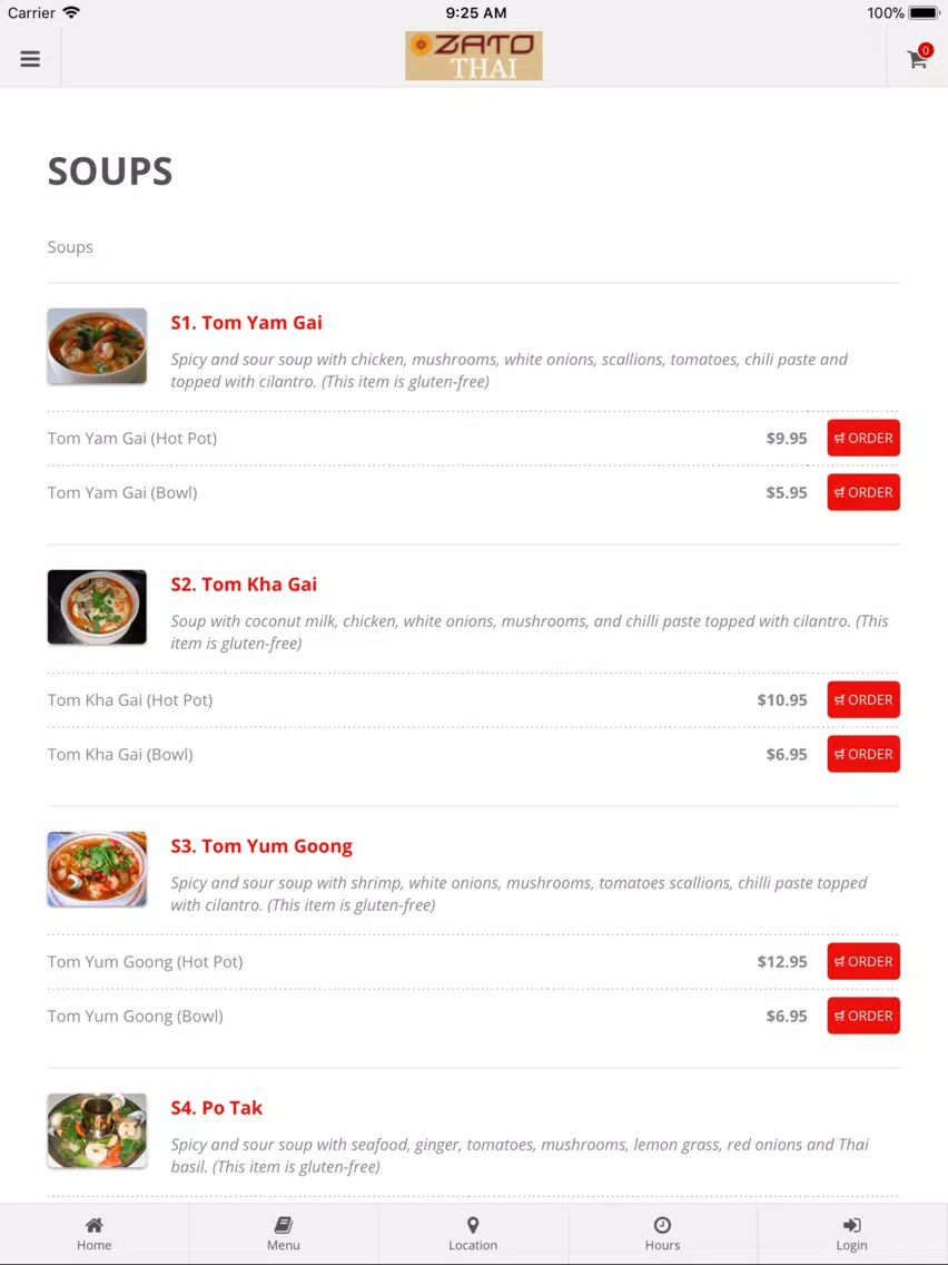 Zato Thai Restaurant iPad Screenshots