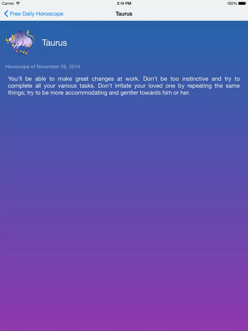 Capturas de tela do Free Daily Horoscope iPad