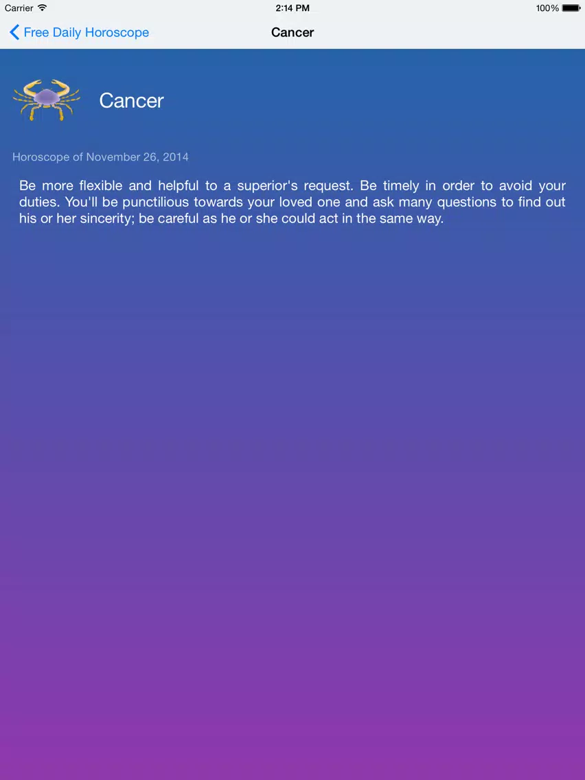 Capturas de tela do Free Daily Horoscope iPad