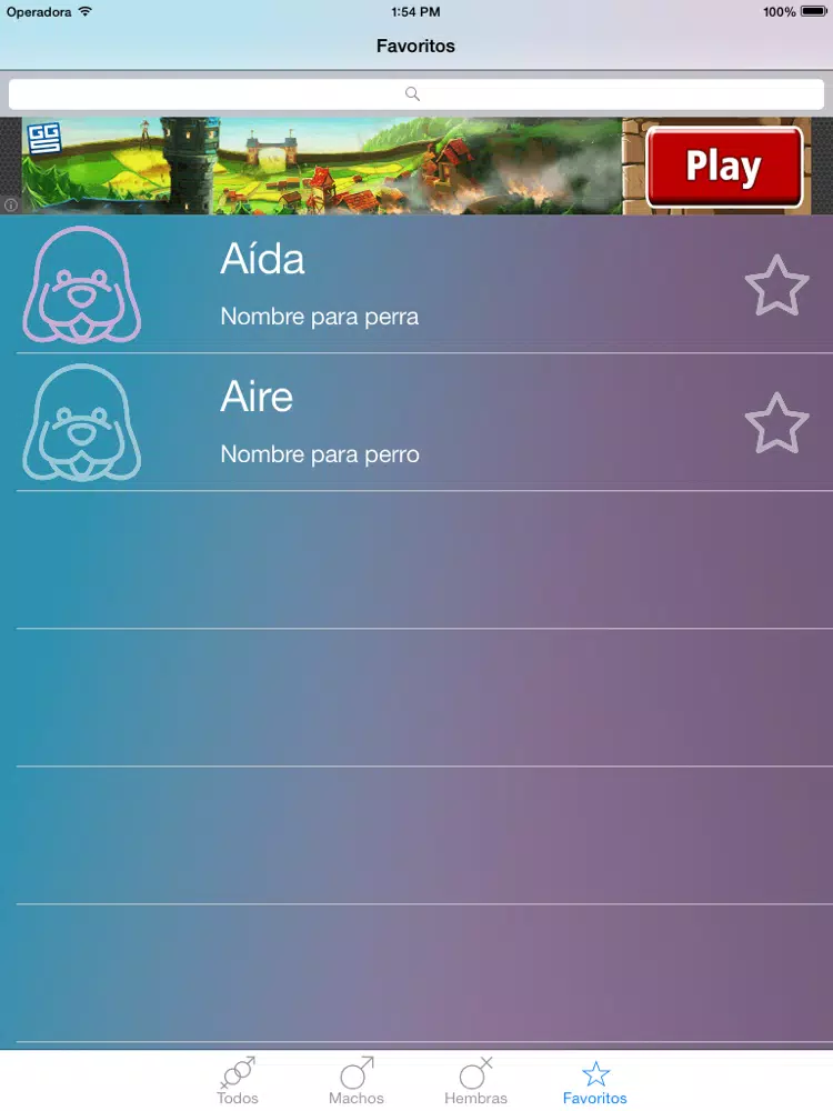ภาพหน้าจอของ Nombres para Perros Gratis iPad