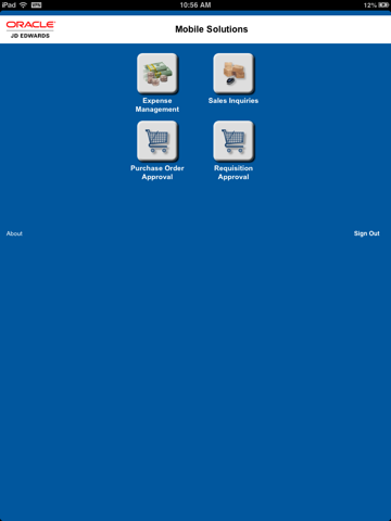 JD Edwards EnterpriseOne Mobile Applications iPad Screenshots