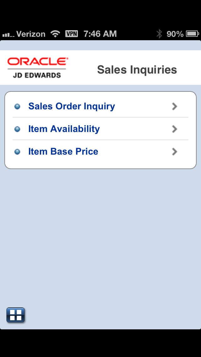 JD Edwards EnterpriseOne Mobile Applications Screenshots