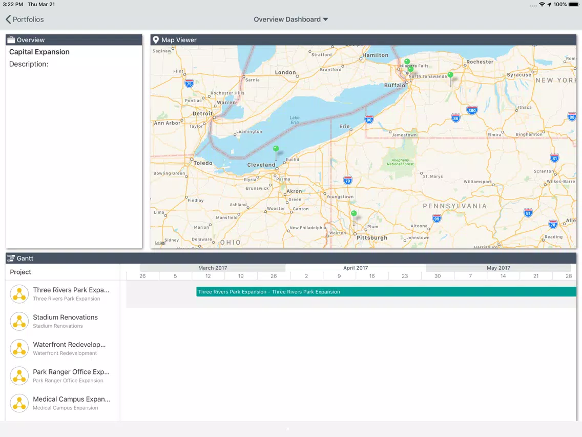 Oracle Primavera Portfolios iPad Screenshots