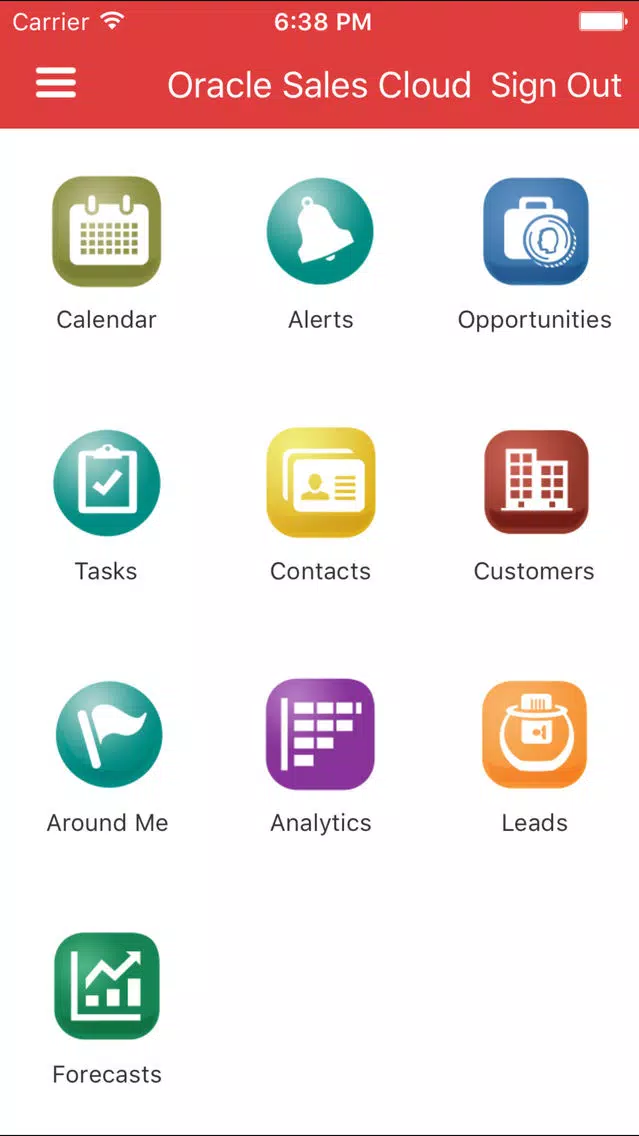 Oracle Sales Cloud Mobile Screenshots
