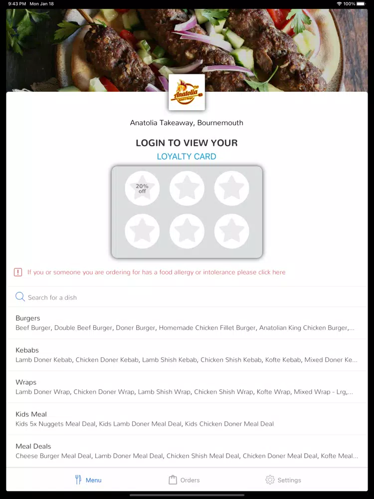 Anatolia Takeaway, Bournemouth iPad Screenshots