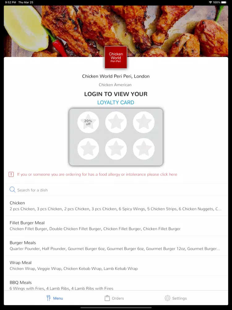 Chicken World Peri Peri London iPad Screenshots