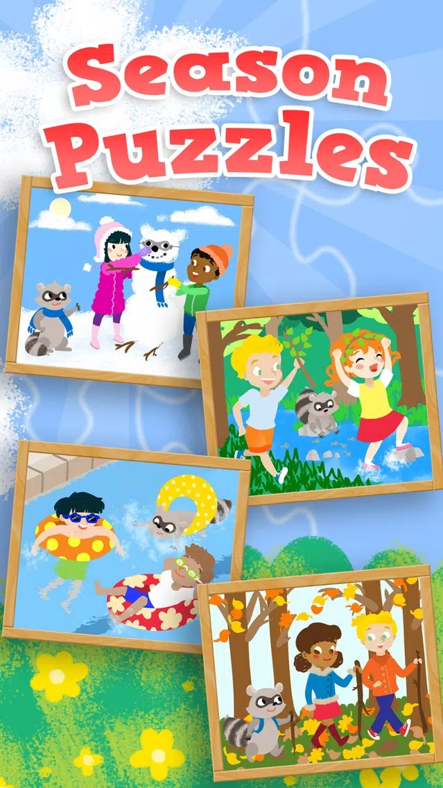 Kids Season Puzzles: Animated Spring, Summer, Fall and Winter Wooden Jigsaw Puzzle Games for Toddler and Preschool Boys and Girls - Education Edition Screenshots